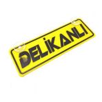 Delikanlı Yazılı Sarı Dekor Plaka Vantuzlu Cam Süsü