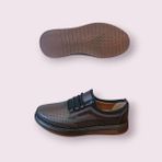 Delikli Deri Hava Alan Yazlık Ortapedik Spor Casual Sneaker Ayakkabı - Kahve