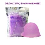 Delikli Saç Boyama Röfle Bonesi Silikon + Tığ