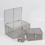 Delikli Sepetler, Kapaklı Metal Enstrüman Sterilizasyon Sepeti, Laboratuvar Tepsileri, 304 Paslanmaz Çelik Hasır Sepet, Alet Tepsisi ve Delikli Sepetler, Hastane, Klinik, a, 30 * 40 20cm