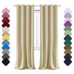 Delikli Termal Karartma Perdeleri 180 x 260 cm (GxY) Gürültü Azaltıcı Opak Pencere Perdeleri Çocuk Odası Oturma Odası Balkon Bej 1 Parça Set
