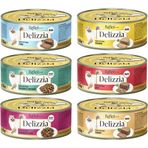 Delizzia Kıyılmış Karışık Yetişkin Kedi Maması Paketi 6X85 Gr.