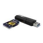Delkin Devices 3.1 USB SD Kart ve microSD Okuyucu, 2'si 1 Arada Çift Yuva, 170 MB/s Yüksek Hızlı Veri Aktarımı, Windows ve Mac Uyumlu (DDREADER-55)