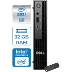Dell Pc Pro Mıcro Qcm1250 Intel® Ultra 5 235T 32Gb Ddr5 256Gb Ssd Intel® Graphics Wın11pro Mini Masaüstü Bilgisayar Bto106p11+Zettausbbellek