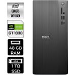 Dell Tower ECT1250 i5 14400 Masaüstü Bilgisayar 48GB RAM 1TB SSD FreeDOS + Per4 USB RPLSR003UP430 - Siyah - Yok