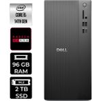 Dell Tower ECT1250 i5 14400 Masaüstü Bilgisayar 96GB RAM 2TB SSD FreeDOS + Per4 USB RPLSR003UP379 - Siyah - Yok