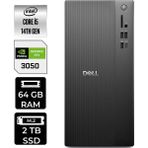 Dell Tower ECT1250 i5 14400 RTX 3050 Masaüstü Bilgisayar 64GB RAM 2TB SSD FreeDOS + Per4 USB RPLSR003UP495 - Siyah - Yok