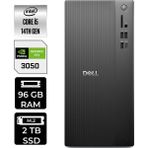 Dell Tower ECT1250 i5 14400 RTX 3050 Masaüstü Bilgisayar 96GB RAM 2TB SSD FreeDOS + Per4 USB RPLSR003UP499 - Siyah - Yok