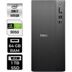 Dell Tower ECT1250 i7 14700 RTX 3050 Masaüstü Bilgisayar 64GB RAM 1TB SSD FreeDOS + Per4 USB RPLSR007UP494 - Siyah - Yok