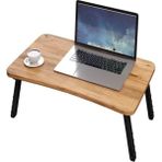 Dellaks Laptop Sehpası Seyyar Kahvaltı Masası Katlanır Çalışma Sehpası Atlantik Çam - 23x60x30 - Açık Ceviz