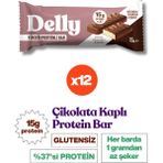 Delly Orman Meyveleri Aromalı, Çikolata Kaplı, Yüksek Protein Bar 40G - 12 Adet