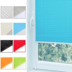 Delme Yok Pileli Kumaş Panjur 50 x 140 cm Yapışkan Pencere Perdeleri Yatak Odası Mutfak Banyo için Kolay Katlamalı Gölgeler Montaj Parçaları ile Komple Mavi Renk