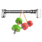 Delmeden Perde Çubuğu 70-450 cm | Paslanmaz Çelik Duş Perdesi Çubuğu, Banyo, Duş, Pencere için Teleskopik Kelepçe Çubuğu (Gümüş, 40-55 cm) - Ayarlanabilir ve Kolay Kurulum