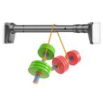 Delmeden Perde Çubuğu 70-450 cm, Paslanmaz Çelik Teleskopik Duş Perdesi Çubuğu, Banyo, Duş, Pencere için Ayarlanabilir Kelepçe Çubuğu (Gri, 210-300 cm)