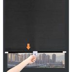 Delmeden Vantuz Geri Çekilebilir Güneşlik Perdeler, Ev Akülü Stor Perde, Evrensel Karartma Stor Perde, Araba Camı Güneş Koruması, Karartma Isı Yalıtımı, Siyah-40x130 cm/16x51 inç