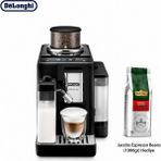 DeLonghi Siyah Akıllı Kahve Makinesi, Dokunmatik Ekran, Yüksek Basınç, Taze Çekirdek Öğütme, Sütlü Içecek Seçenekleri ve Modern Kullanım Deneyimi Pratik Kullanım, Kolay Temizlik ve Kompakt Mutfak Uyumuyla - 24 cm x 43 cm x 38 cm