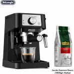 DeLonghi Siyah Kompakt Manuel Espresso Makinesi, Süt Köpürtücülü Modern Mutfak Kullanımı ve Pratik Günlük Kahve Hazırlığı Evde Günlük Kullanım ve Pratik Barista Hazırlığı Için