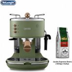 DeLonghi Yeşil Vintage Espresso ve Cappuccino Makinesi, 15 Bar Basınçlı Süt Köpürtücülü Retro Mutfak Kahve Deneyimi Evde Günlük Kullanım ve Pratik Barista Hazırlığı Için - 260x290x315 mm