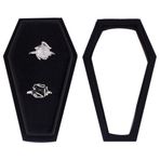 DELORIGIN Cadılar Bayramı Tema Mücevher Kutusu Kadife Tabut Yüzük Kutusu Gotik Düğün Töreni Gotik Takı Organizatör Süslemeleri (Siyah) (2/ Yüzük Kutusu)