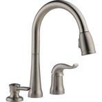 Delta 16970-Sssd-DST Single Handle Pull-Down Kitchen musluk with sıvı sabun dispenseri, paslanmaz by Delta musluk