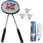 Delta 2 Adet Badminton Raketi + Çantası + 6 Deluxe Kaz Tüyü + 3 Plastik Toplam 9 Badminton Topu Seti - Mavi