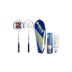 Delta 2 Adet Deluxe Tek Parca Badminton Raketi + Canta + 6 Adet Kaz Tuyu Deluxe Badminton Topu Seti