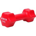 Delta 2 kg Pvc Dambıl Ağırlık ( 1 Adet ) - Kırmızı - 1 x 2 kg