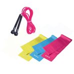Delta 90 x 7,5 cm 3 'lü Pilates Bandı Lastiği Atlama İpi 4'lü Set