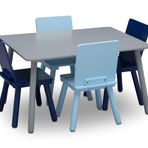 Delta Children Çocuk Masa ve Sandalye Takımı (4 Sandalye Dahil) - Sanat ve El Sanatları, Atıştırmalık Zamanı, Evde Eğitim, Ev Ödevi ve Daha Fazlası için İdeal - Greenguard Gold Sertifikalı, Gri/Mavi