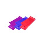 Delta Çok Renkli 120 cm x 7.5 cm 3'lü Pilates Bandı Egzersiz Direnç Lastiği