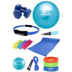 Delta Delta PTS 75 cm Pilates Topu Çemberi 4 mm Minder 2 kg Dambıl Seti STQ-2D-PTS35