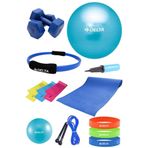 Delta Delta PTS 85 cm Pilates Topu Çemberi 4 mm Minder 2 kg Dambıl Seti STQ-2D-PTS40