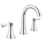 Delta Faucet Esato Geniş Banyo Bataryası Krom, Banyo Bataryası 3 Delikli, Banyo Lavabo Musluğu, Tahliye Takımı Dahil, Krom 35897LF