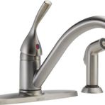 Delta Faucet Klasik Tek Saplı Mutfak Lavabo Musluğu Yan Püskürtücüyle Uyumlu Yüzey, Paslanmaz 400-SS-DST
