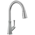 Delta Faucet Westville Fırçalanmış Nikel Mutfak Bataryası, Aşağı Çekmeli Püskürtücülü Mutfak Bataryaları, Mutfak Lavabo Bataryası, Manyetik Yerleştirme Püskürtme Kafası, Arktik Paslanmaz 9110-AR-DST