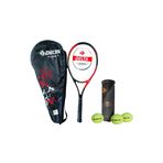 Delta Flame 27 Inc Tek Parca L2 Grip Kort Tenis Raketi + Cantasi + 3 Adet Tenis Mac Topu Seti