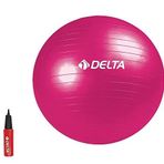 Delta Fuşya Deluxe Pilates Topu 55 cm ve Çift Yönlü Pompa Seti