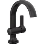 Delta Musluk Albion Tek Delikli Banyo Bataryası, Mat Siyah Tek Kolu Banyo Bataryası, Banyo Lavabo Bataryası, Metal Push Pop-Up Tahliye Grubu, 1.2 GPM Akış Hızı, Mat Siyah 15855LF-BL
