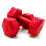 Delta PDC-02 Kırmızı Köşeli Plastik Dambıl Set