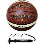 Delta Pro Touch 7 Numara Dura-Strong Deluxe Basketbol Topu + Çok Fonksiyonlu Top Pompası Ikili Set - Kahverengi