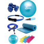 Delta PTS 15 mm Minder 85 cm Pilates Topu Çemberi +2 kg Mavi Dambıl Seti
