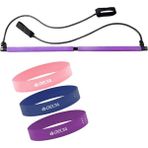 Delta Squat Seti Pilates Portable Studio Squat Egzersiz Çubuğu 3'lü Squat Aerobik Bandı - Mor