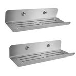 DELTAHOME Paslanmaz Çelik 2 Adet 24cm Banyo Duş Rafı Düzenleyici -SET - VİDALI MONTAJ - inox
