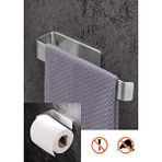 DELTAHOME Paslanmaz Çelik 27cm Banyo Havluluk Ve Tuvalet Kağıtlığı Set Yapışkanlı Bant Montaj Vida Yok! inox