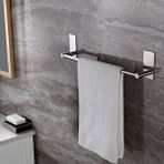 DELTAHOME Paslanmaz Çelik 40cm Havluluk - Yapışkanlı Bant İle Anında Kolay Montaj - Vida Yok Delmek Yok! inox