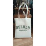 Delulu University Üniversitesi Y2k Caps Ham Bez Tote Bag Çanta, Pinterest Çanta - 10D-Krem