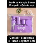 Deluxe 8 Parça Seyahat Banyo Seti Temizlik Şampuan Şişesi Sızdırmaz Çok Amaçlı Doldurulabilir Krem