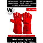 Deluxe Çok Amaçlı Kaynak Yangın Için Su Geçirmez Isıya Dayanıklı Yanmaz A Kalite Deri Eldiven