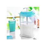Deluxe Kalite Sızdırmaz Basmalı Oval Yayık Ayran Sürahisi Bpa İçermeyen Plastik Büyük Boy 2 Lt