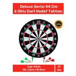 Deluxe Seri Kaliteli 17' Her Yaş Için Iç Dış 44 Cm Kız Erkek Çocuk 6 Ok Dart Ahşap Hedef Tahtası